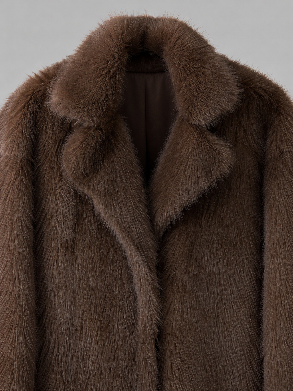 Manteau long en fausse fourrure pour femme