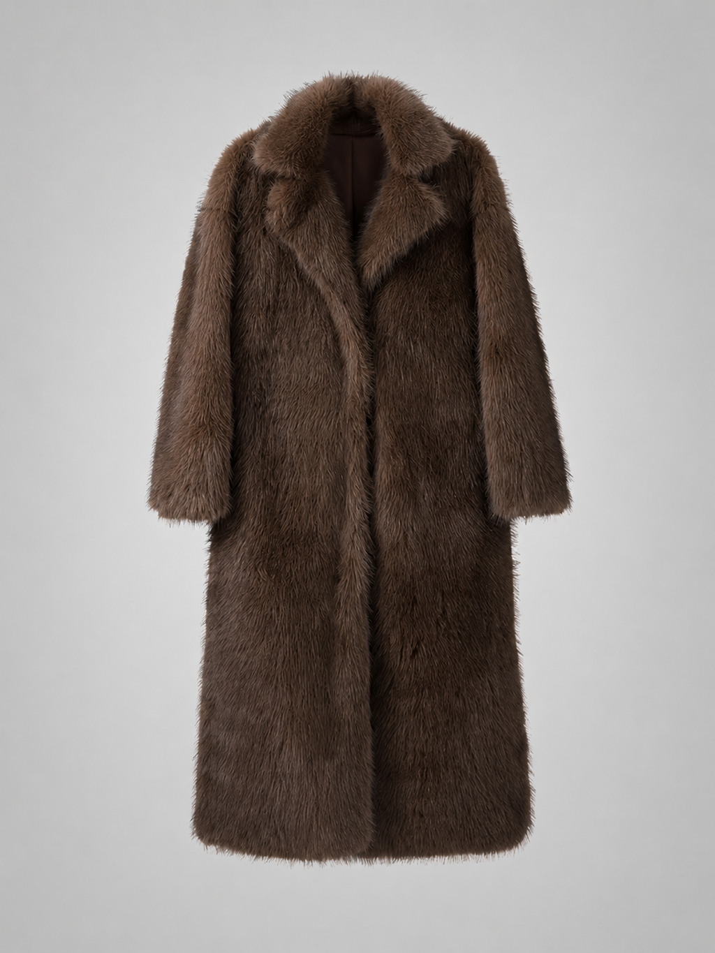 Manteau long en fausse fourrure pour femme
