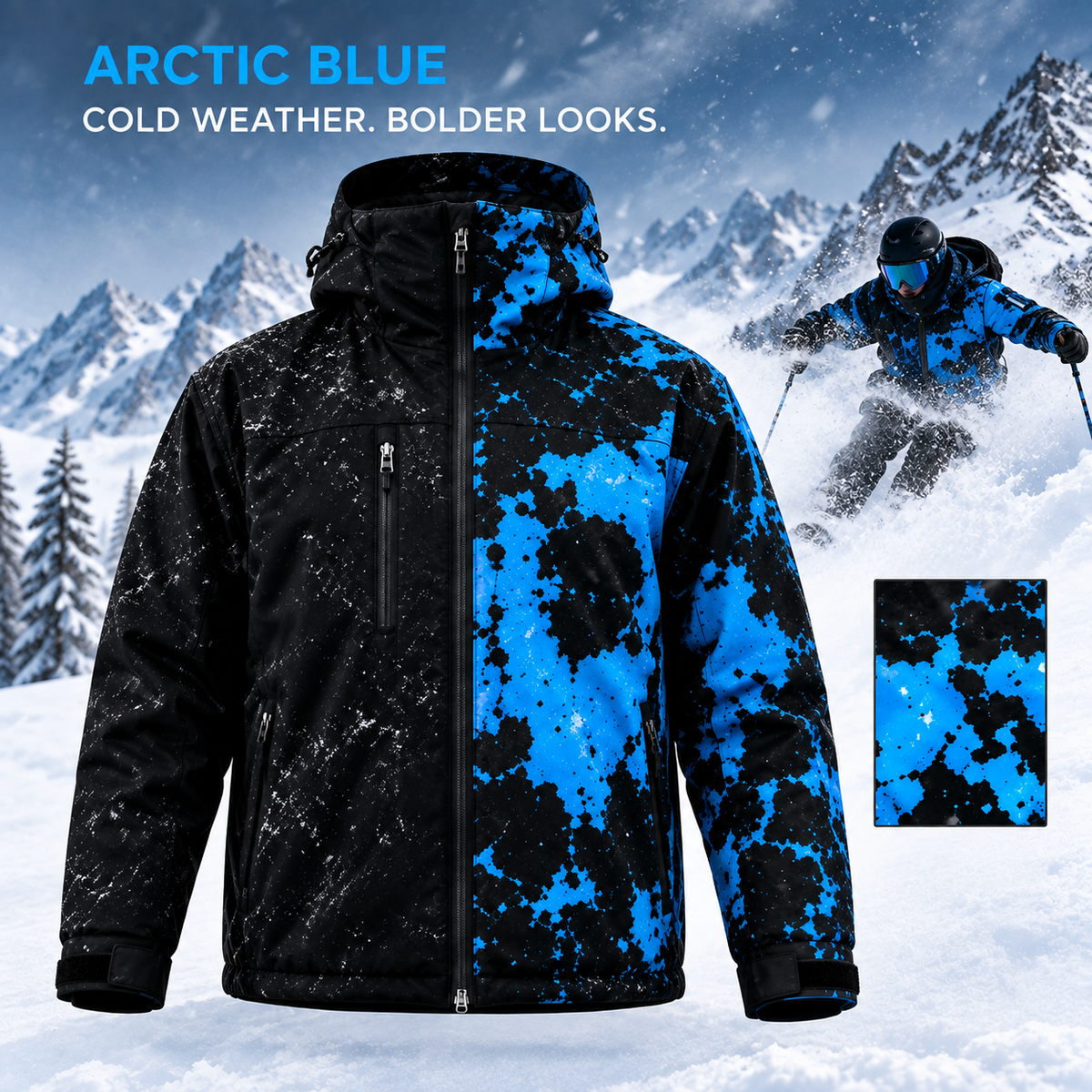 Water-Reactive Color-Shift Snow Jacket