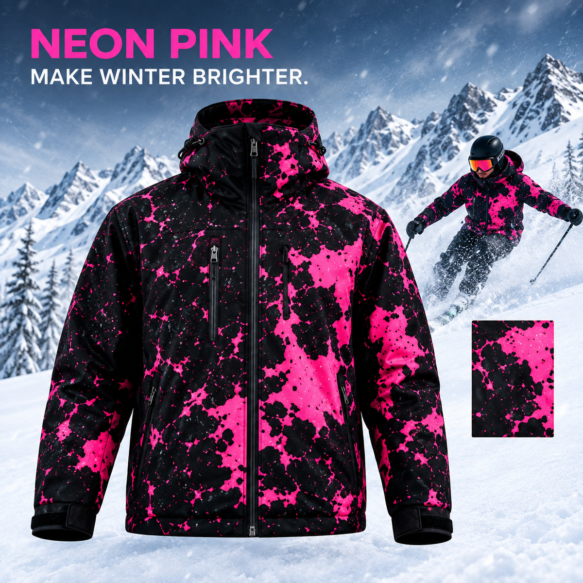 Water-Reactive Color-Shift Snow Jacket