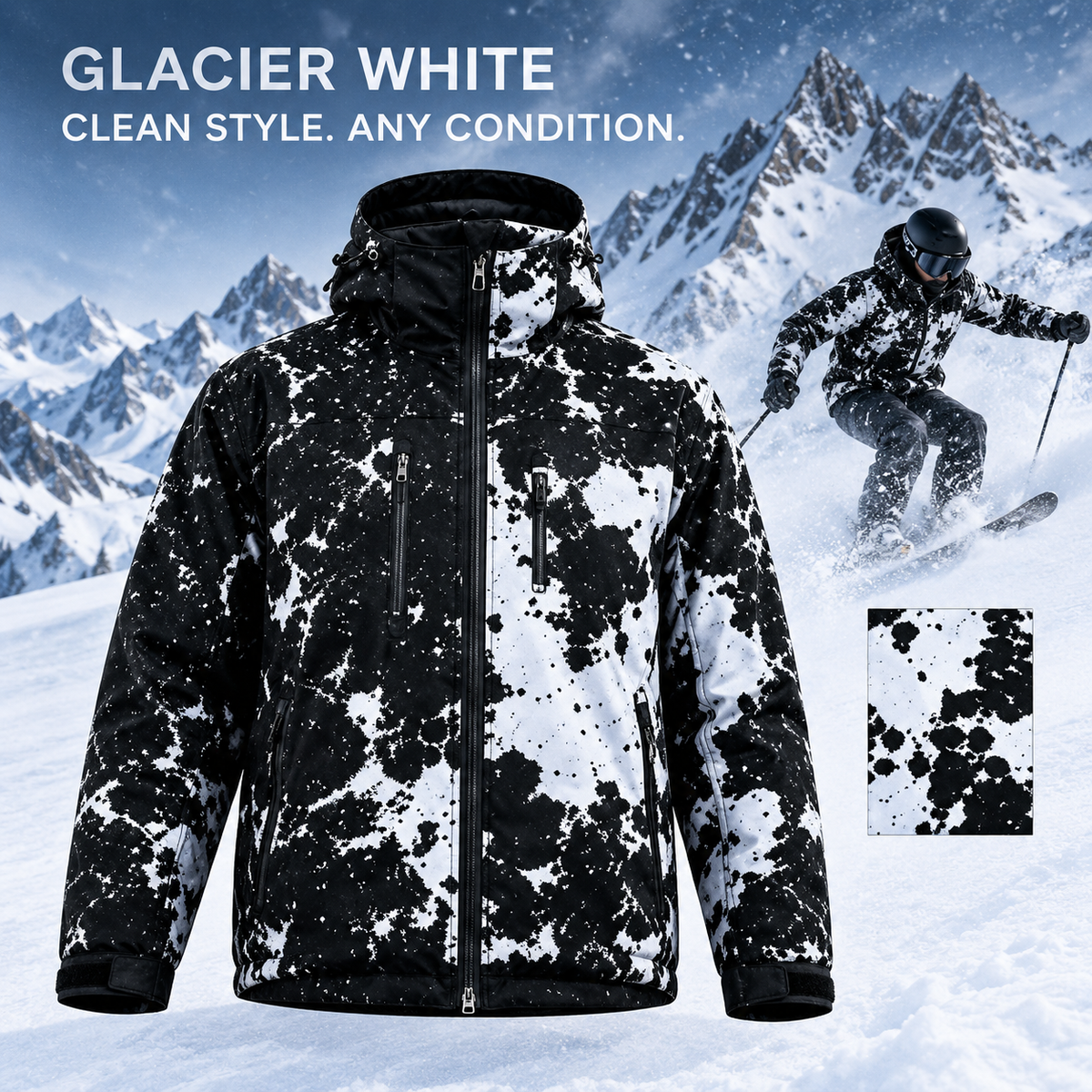 Water-Reactive Color-Shift Snow Jacket
