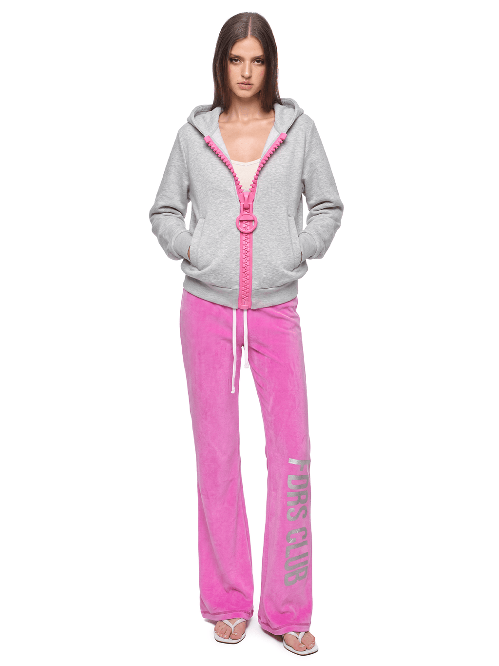 Sweat à capuche zippé en maille épaisse