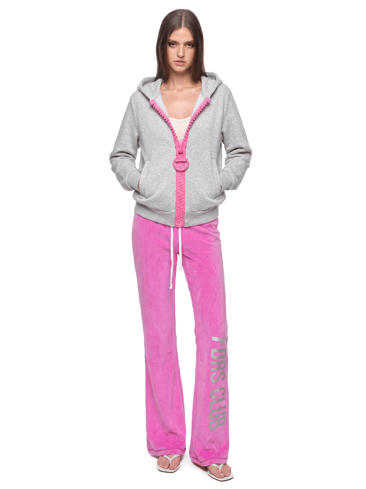 Sweat à capuche zippé en maille épaisse