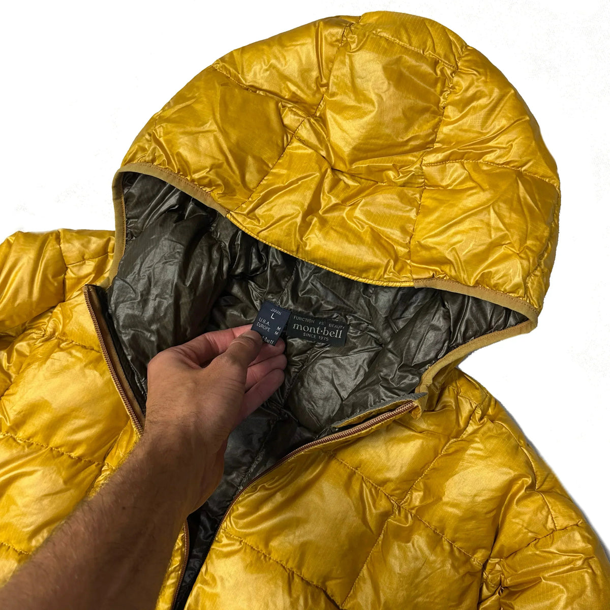 Final Sizes: Square Stitch Puffer Jacket In Yellow