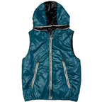 Dernières tailles : Gilet matelassé à capuche en bleu