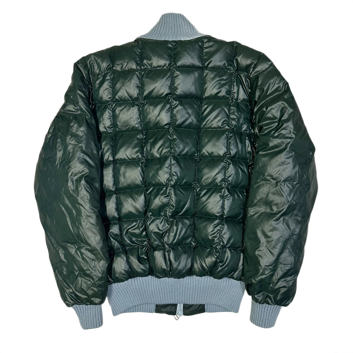 Final Sizes: Square Stitch Puffer Jacket In Dark Green & Blue
