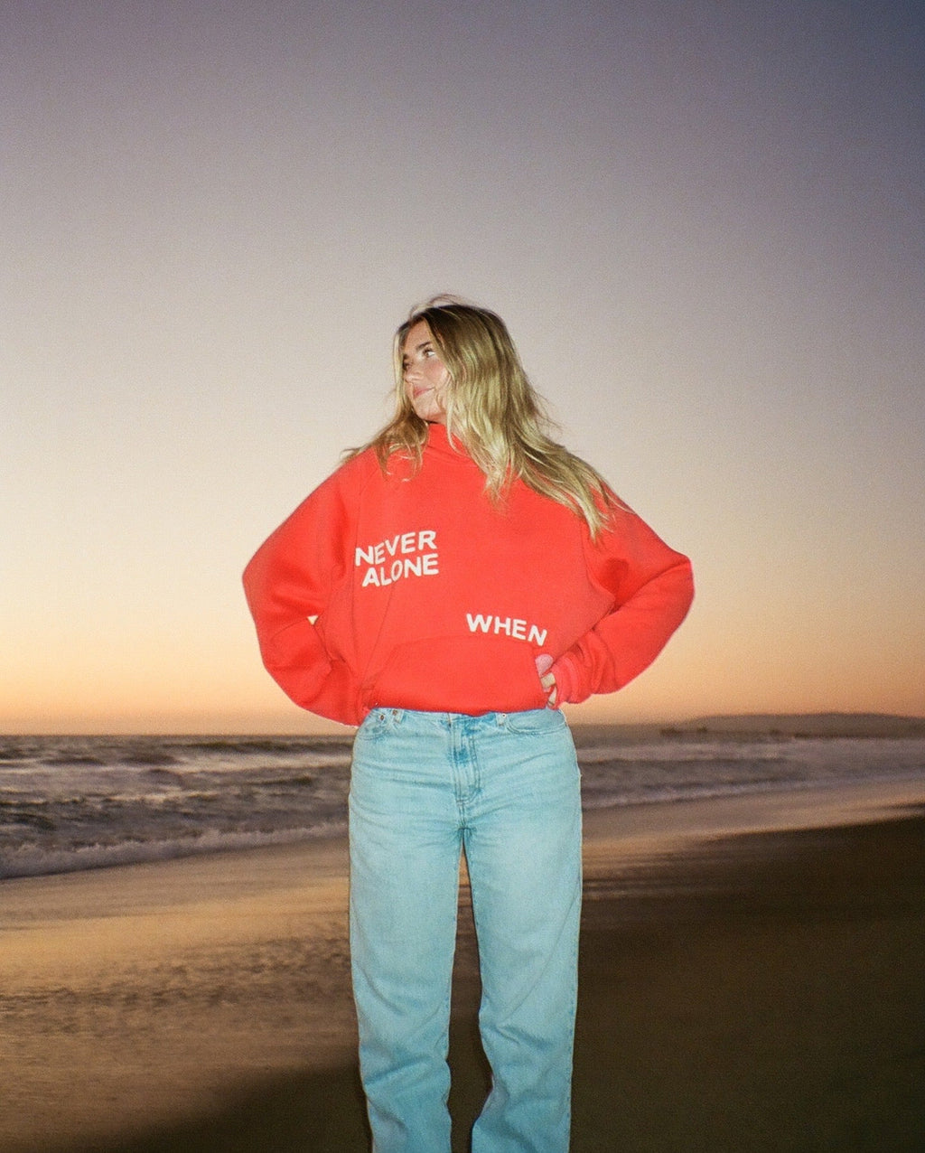 „All my Friends“ Oversized Lux Hoodie in Rot