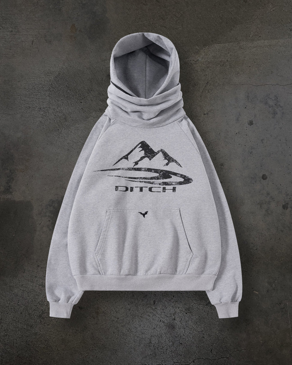 SUDADERA CON CAPUCHA Y MÁSCARA SUMMIT (GRIS JASPEADO)