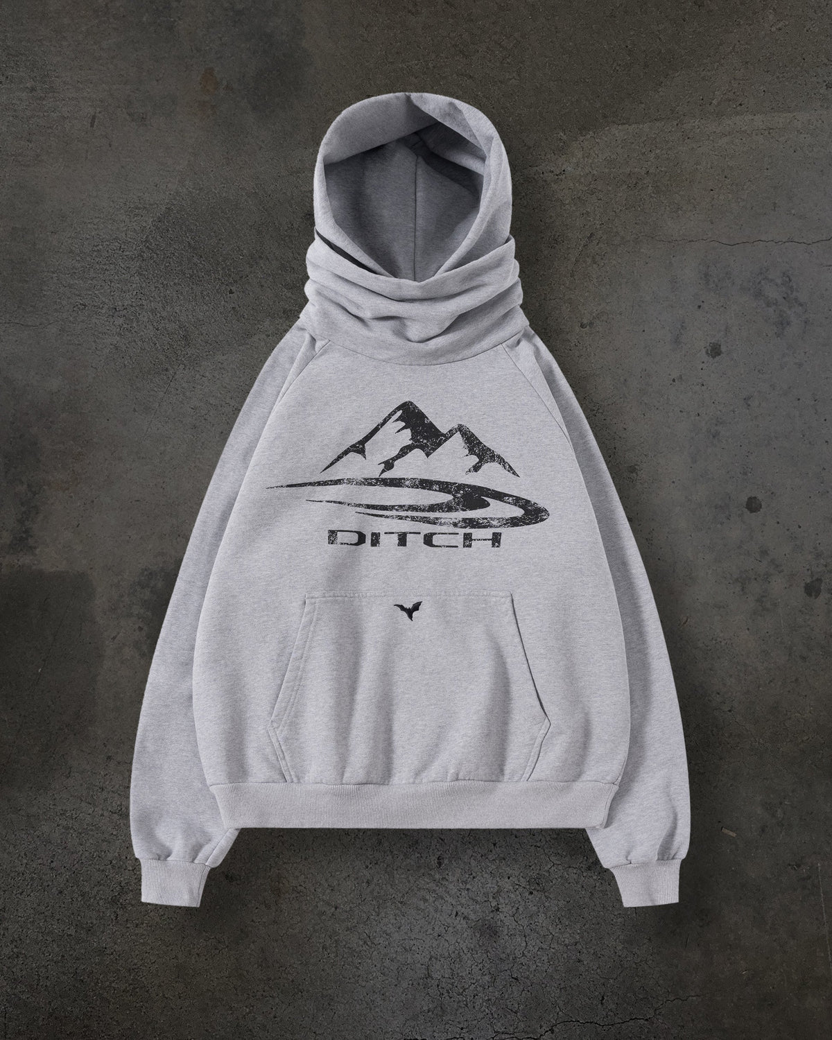 SUDADERA CON CAPUCHA Y MÁSCARA SUMMIT (GRIS JASPEADO)