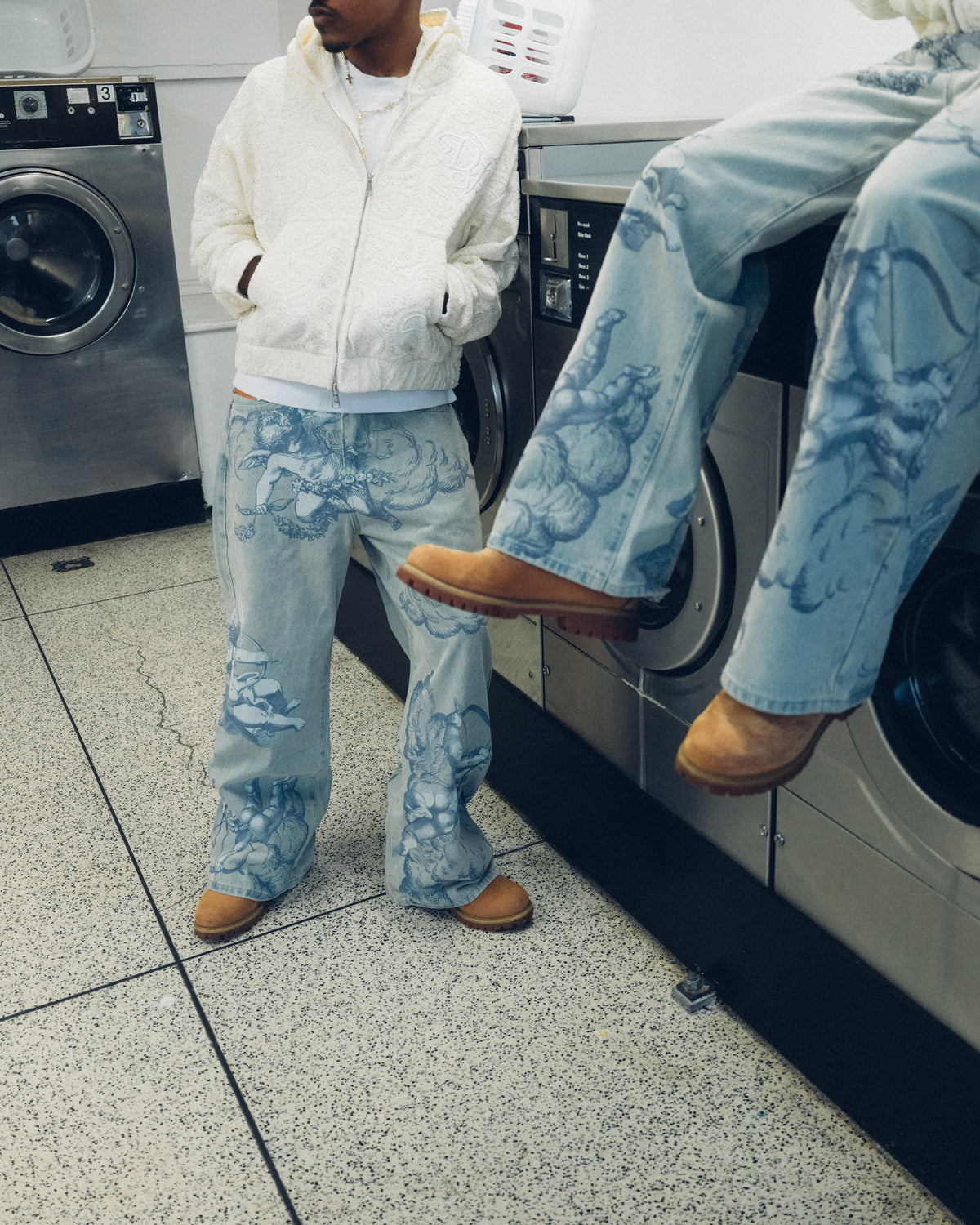 COLOSSAL ANGEL-JEANS GEWASSEN BLAUW