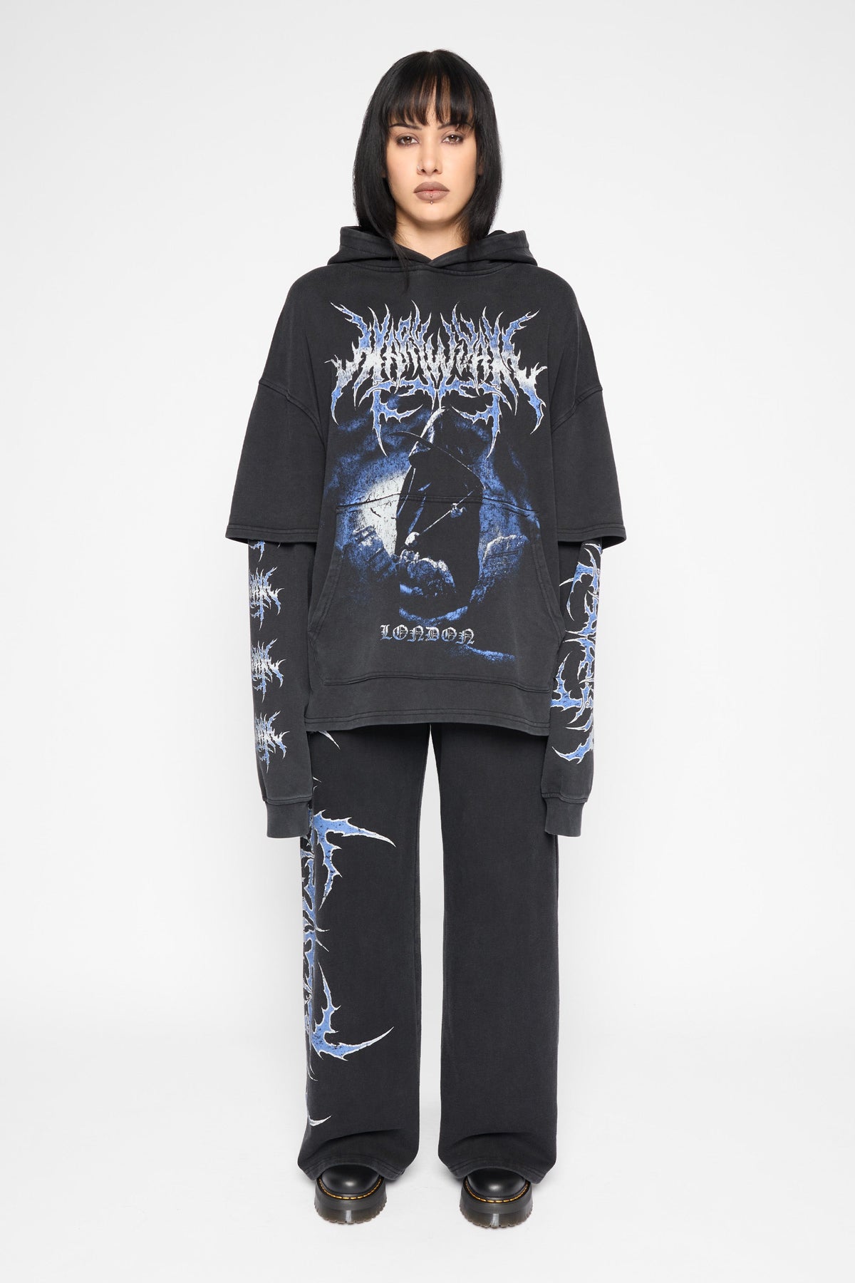 Descent Oversized Layered Pullover Hoodie