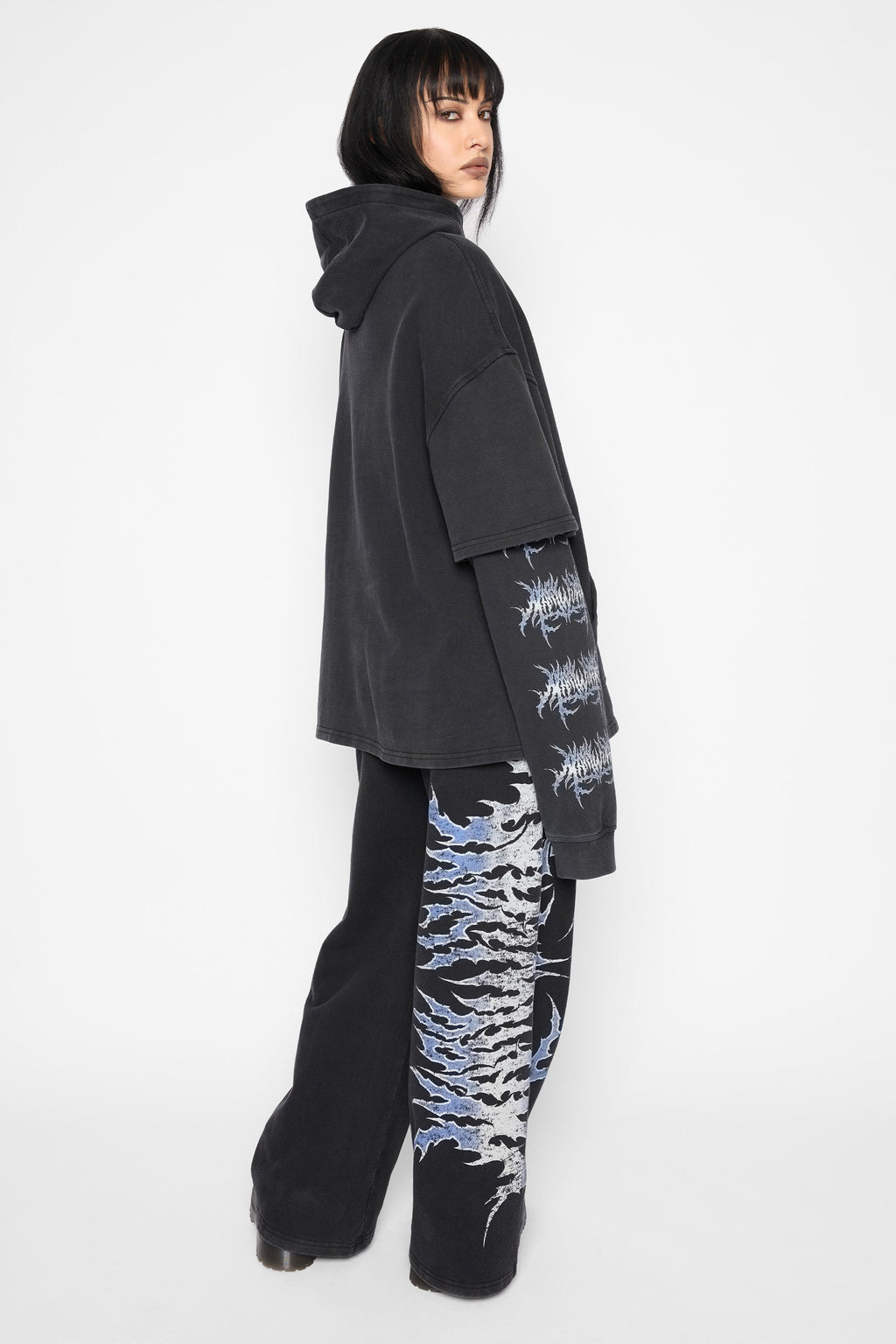 Descent Oversized Layered Pullover Hoodie