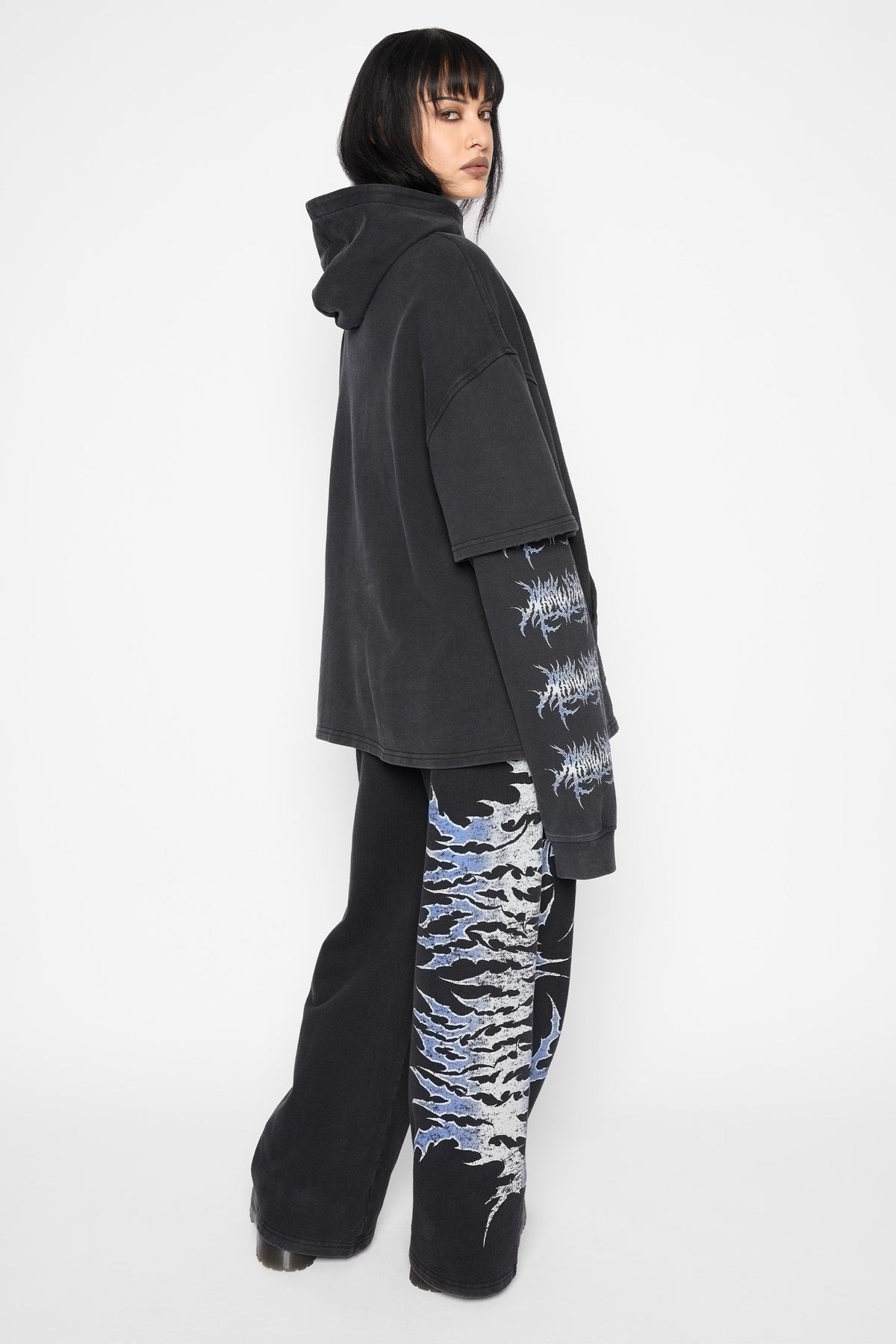 Descent Oversized Layered Pullover Hoodie