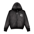 Felpa con cappuccio e zip effetto vissuto Grigio scuro