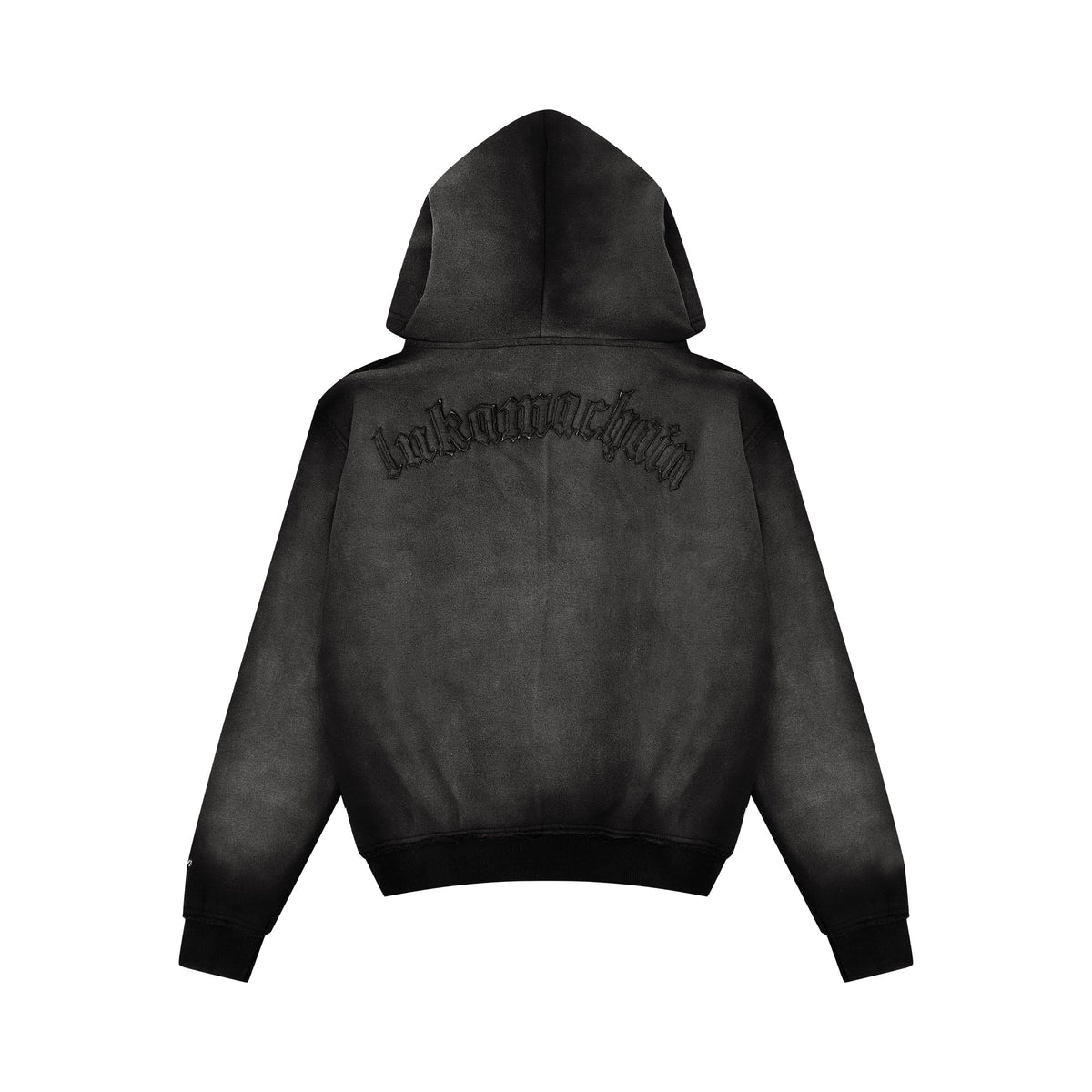 Hoodie met rits en distressed-look Donkergrijs