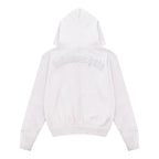 Distressed Zip Hoodie White