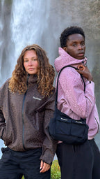 Veste de pluie à motifs guépard réactifs à l'eau - Marron