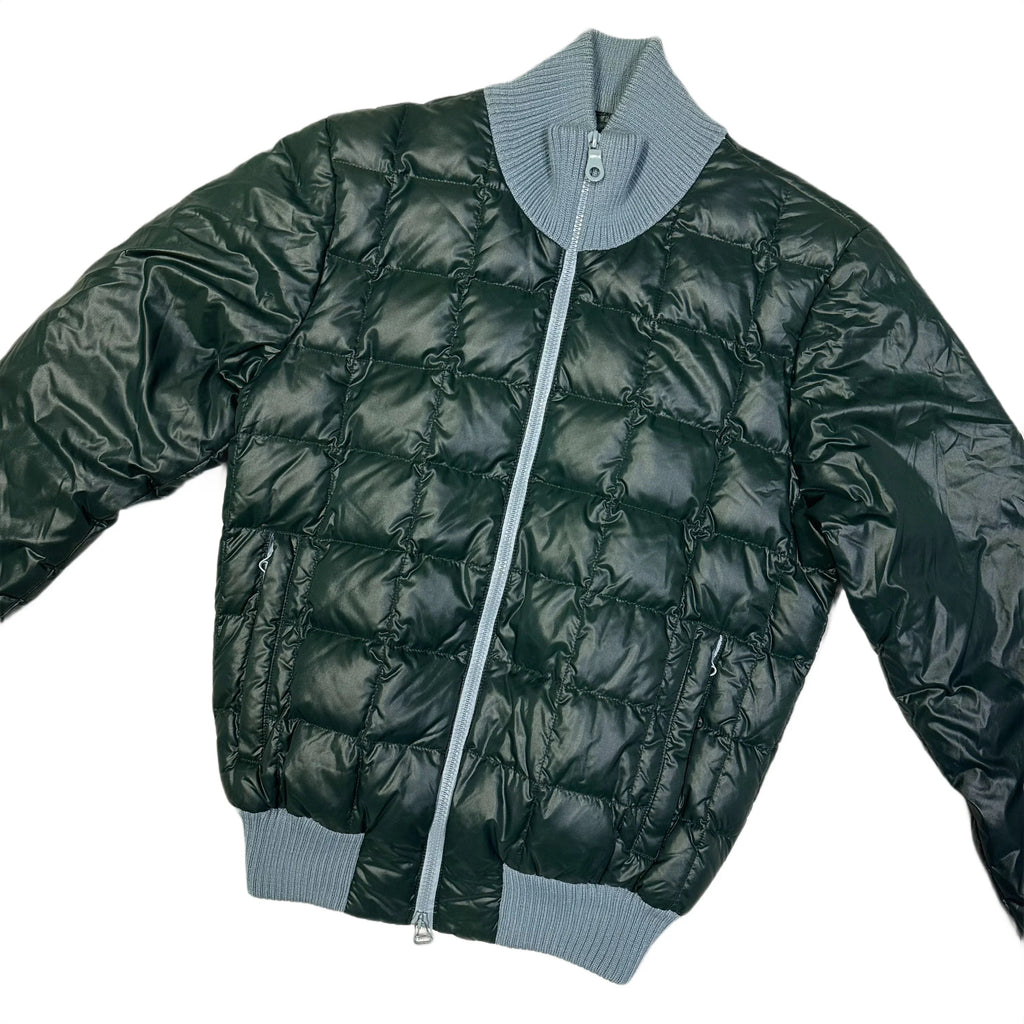 Endgrößen: Square Stitch Puffer-Jacke in Dunkelgrün & Blau