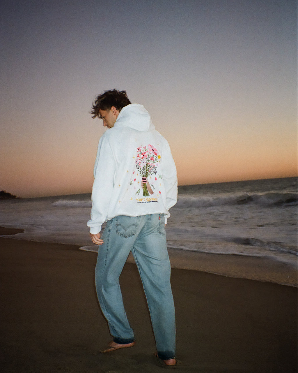 "Gift Giving" Oversized Lux Hoodie in Heather Gray
