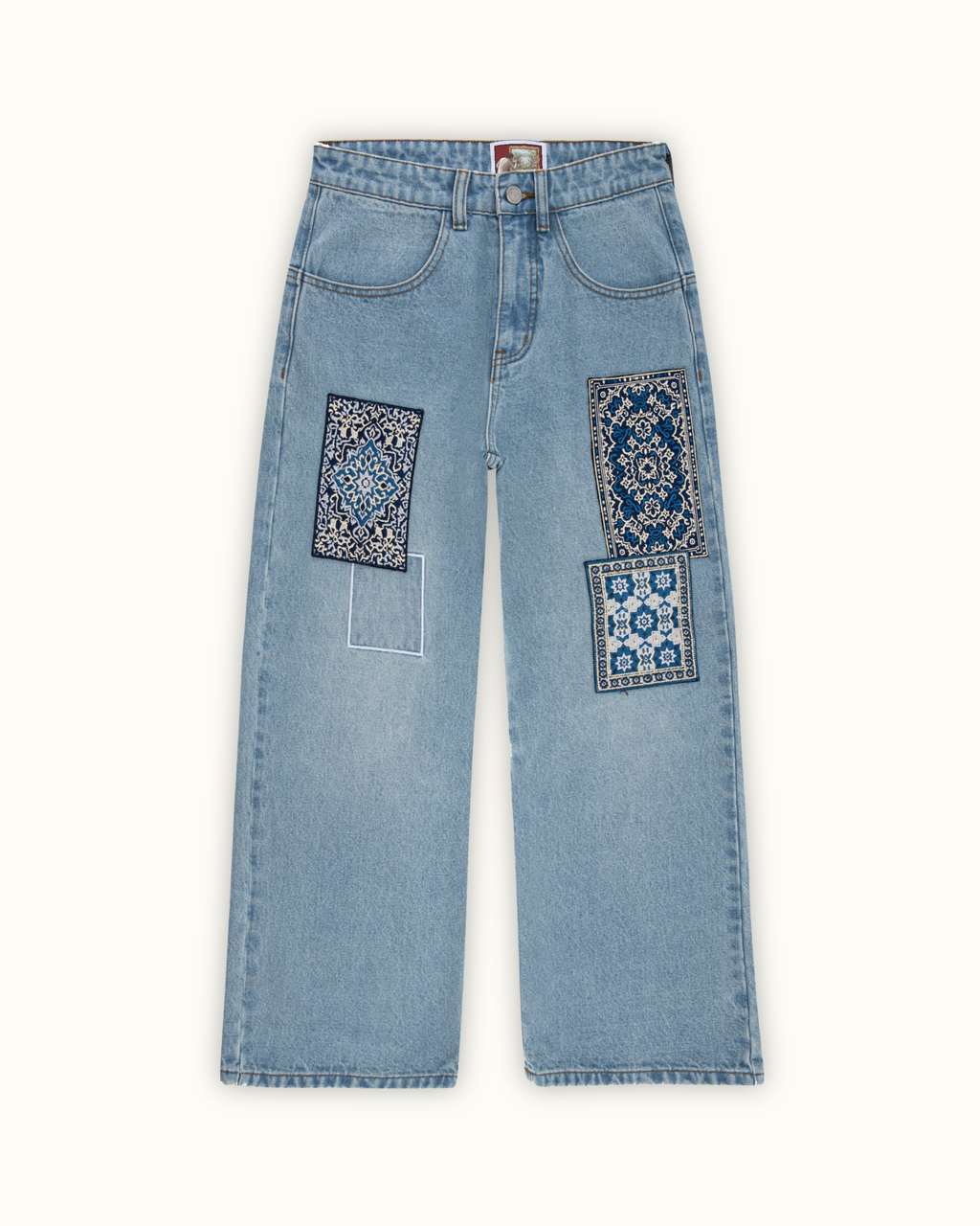 Tapis en patchwork de jean