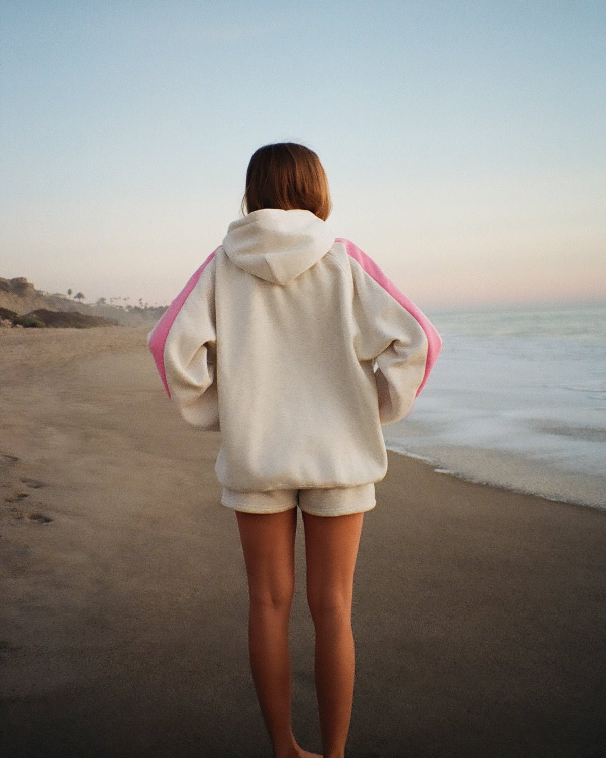 Oversized luxe hoodie Pink Stripe