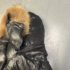 Final Sizes: Fur Hood Puffer Jacket In Black