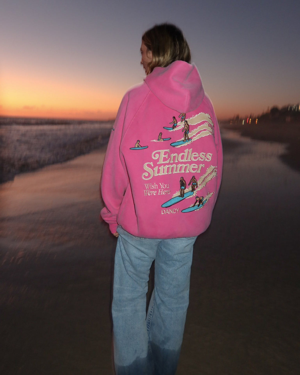 "Endless Summer" Oversized Lux Hoodie in Vintage Washed Pink