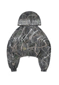 SWEAT À CAPUCHEN ZIPPÉ COURT EN STRASS ENEMY CAMOUFLAGE ARBRE