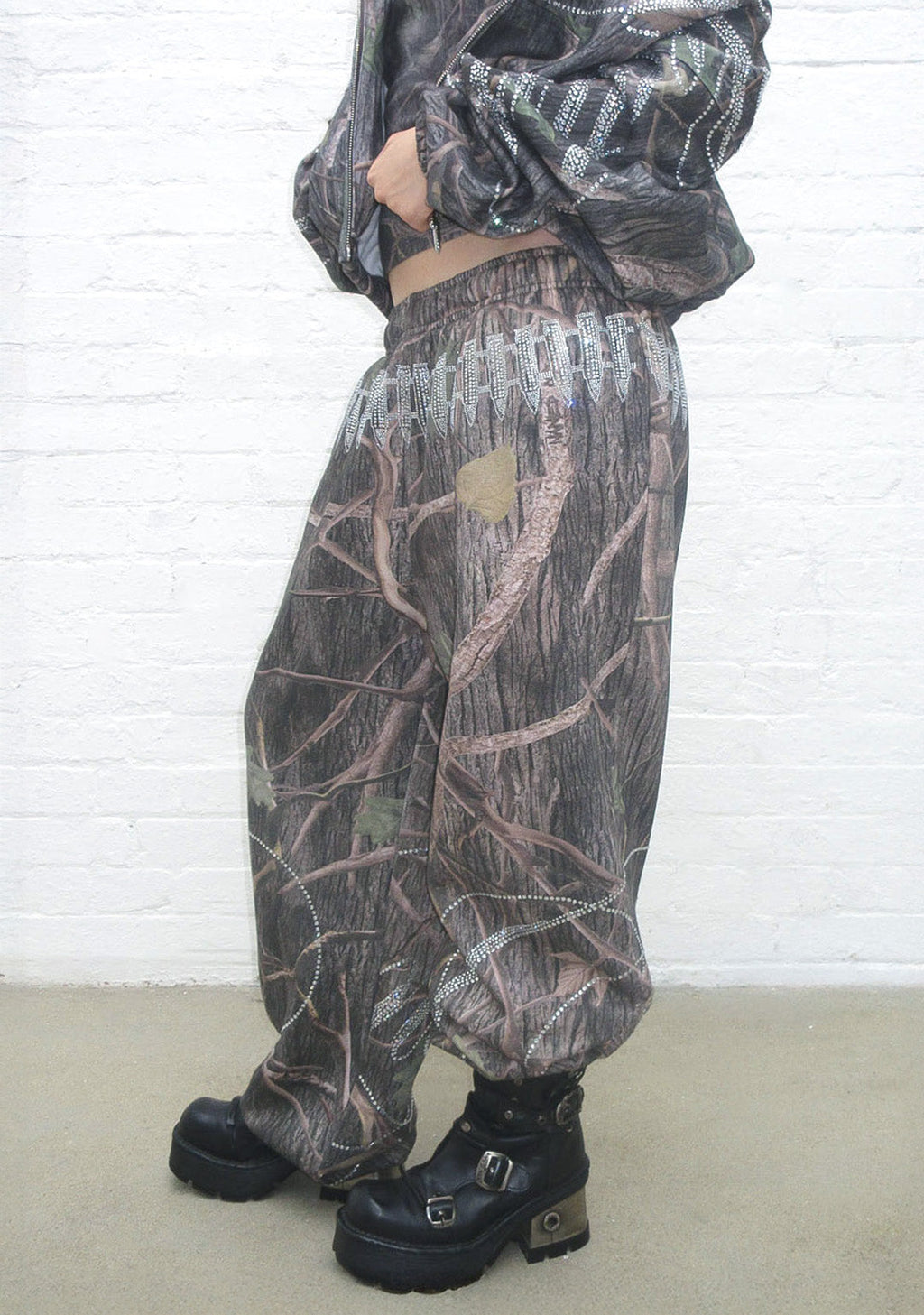 ENEMY RHINESTONE-JOGGINGHOSE TREE-CAMO