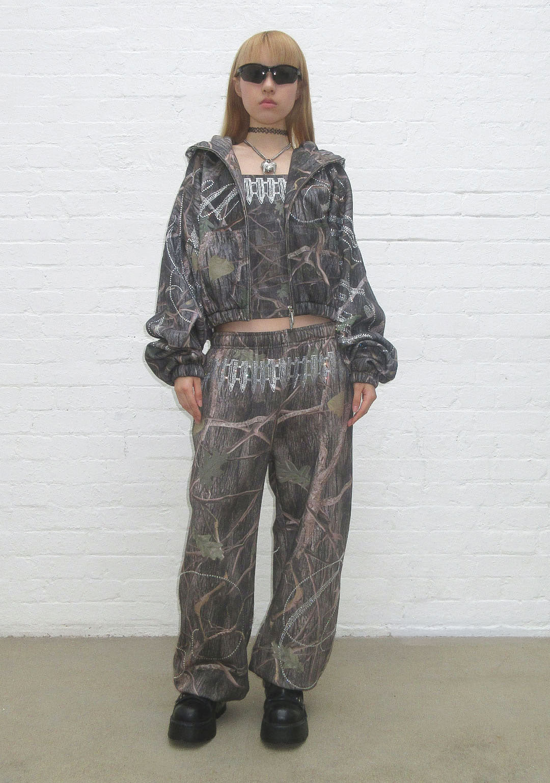 ENEMY RHINESTONE-JOGGINGHOSE TREE-CAMO