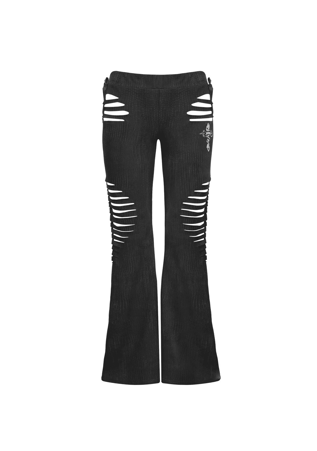 ENVY SNAKESKIN-OPTIK GESCHLITZTE SCULPT-STRETCH-HOSE ANTHRAZIT
