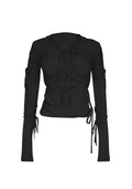 ENVY SCULPT STRETCH TIE-HOODIE SCHWARZ