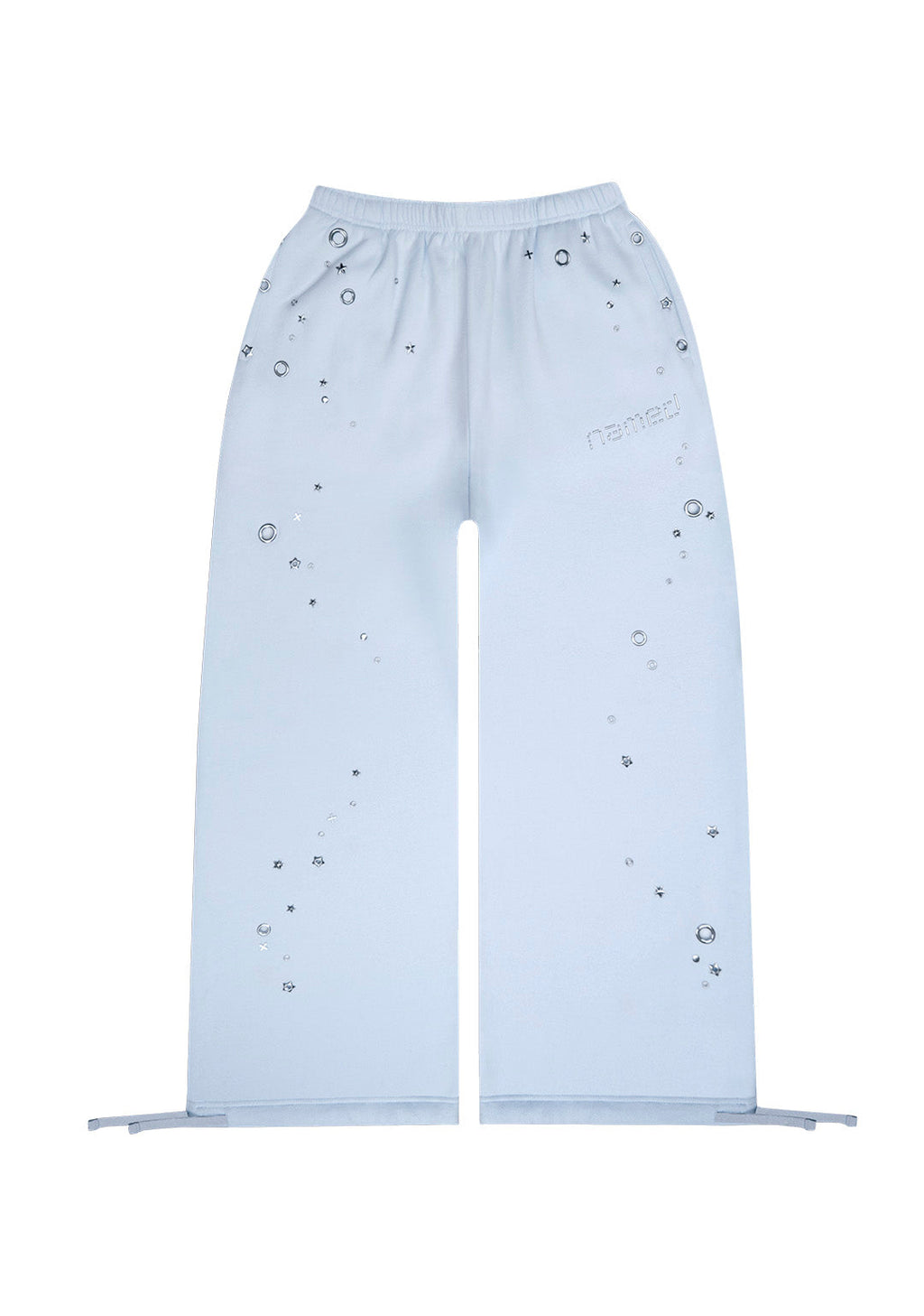 PANTALON DE JOGGING OVERSIZE À ŒILLETS GLITCH BLEU BÉBÉ