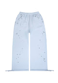 PANTALON DE JOGGING OVERSIZE À ŒILLETS GLITCH BLEU BÉBÉ