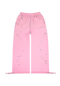 PANTALON DE JOGGING OVERSIZE À ŒILLETS GLITCH ROSE BÉBÉ