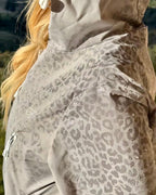 LEOPARD WATER REACTIVE RAIN JACKET - GREY