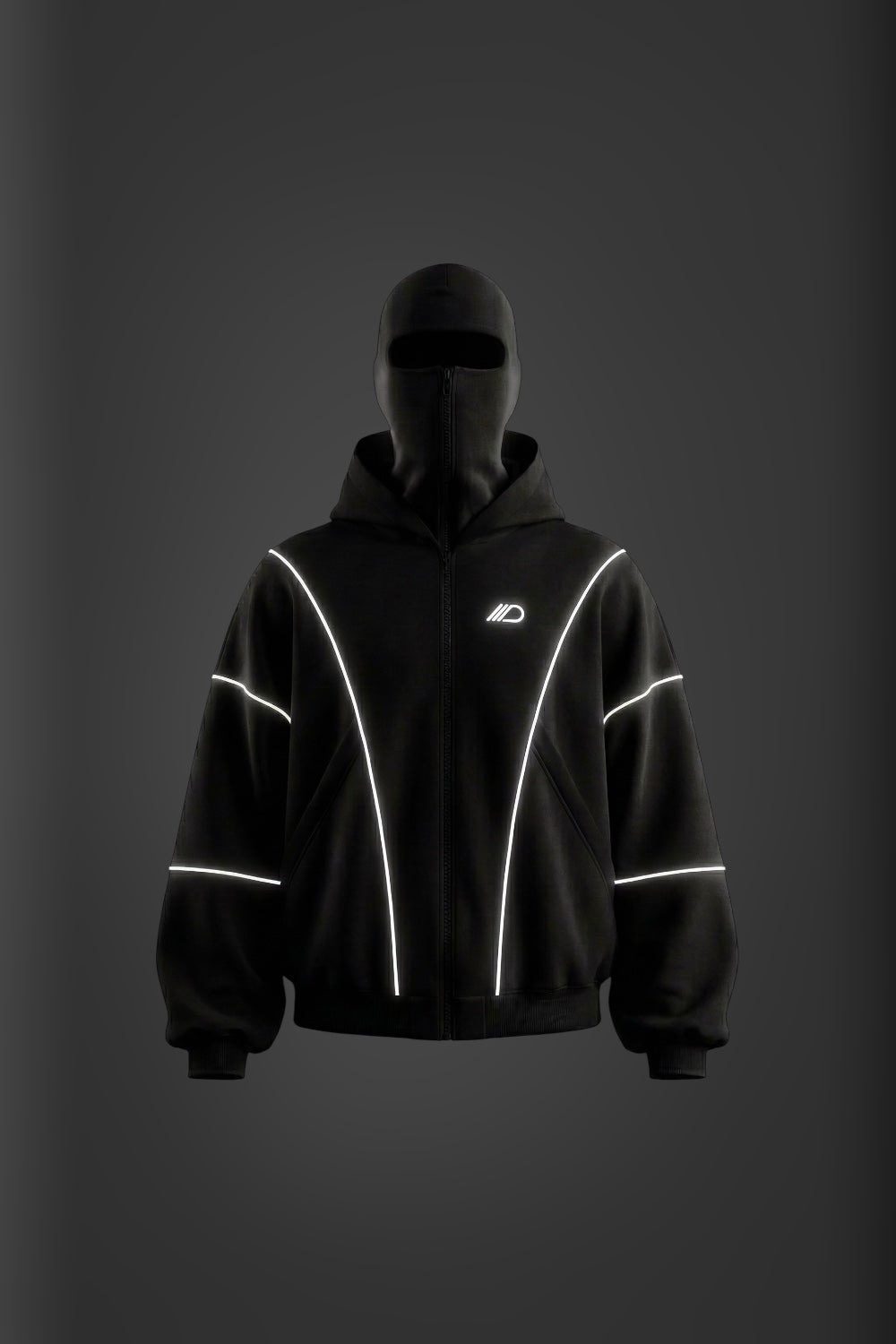 Sweat à capuche zippé « LIGHTNING » noir