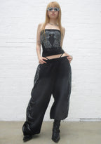 FALLEN oversize'owe dresowe spodnie z kryształkami WASHED BLACK
