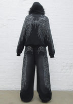 FALLEN oversize'owe dresowe spodnie z kryształkami WASHED BLACK