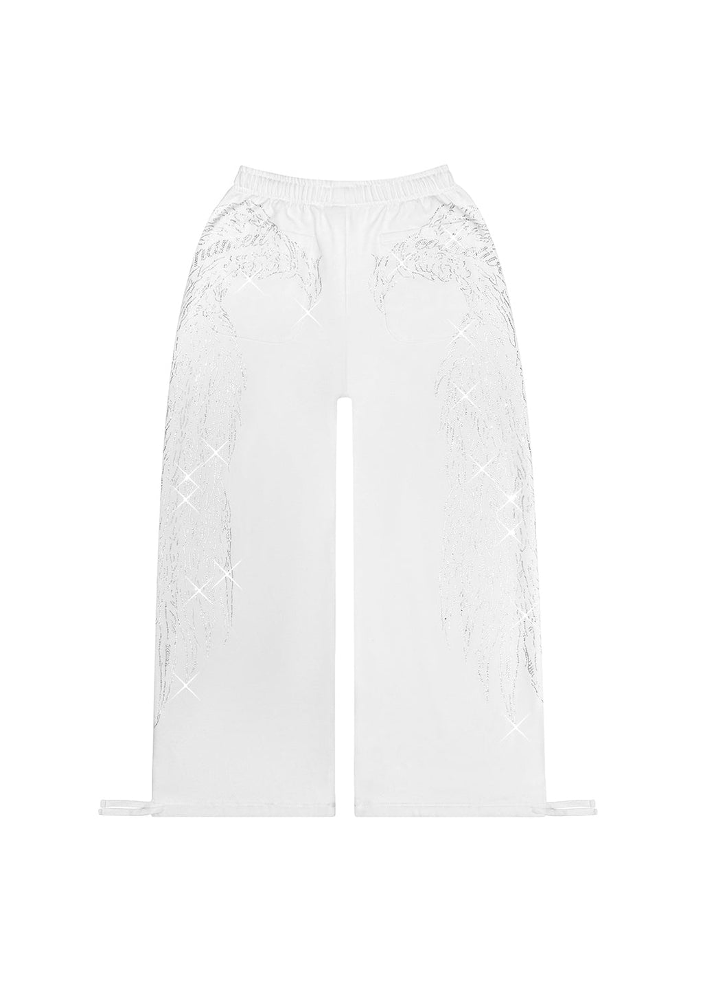 FALLEN RHINESTONE oversized joggingbroek WIT