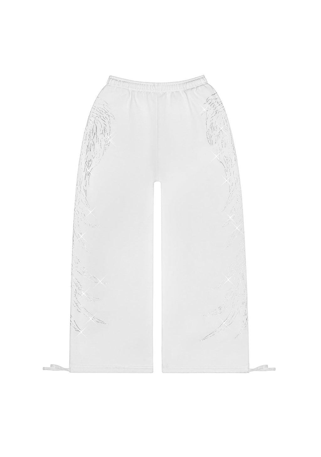 FALLEN RHINESTONE oversized joggingbroek WIT