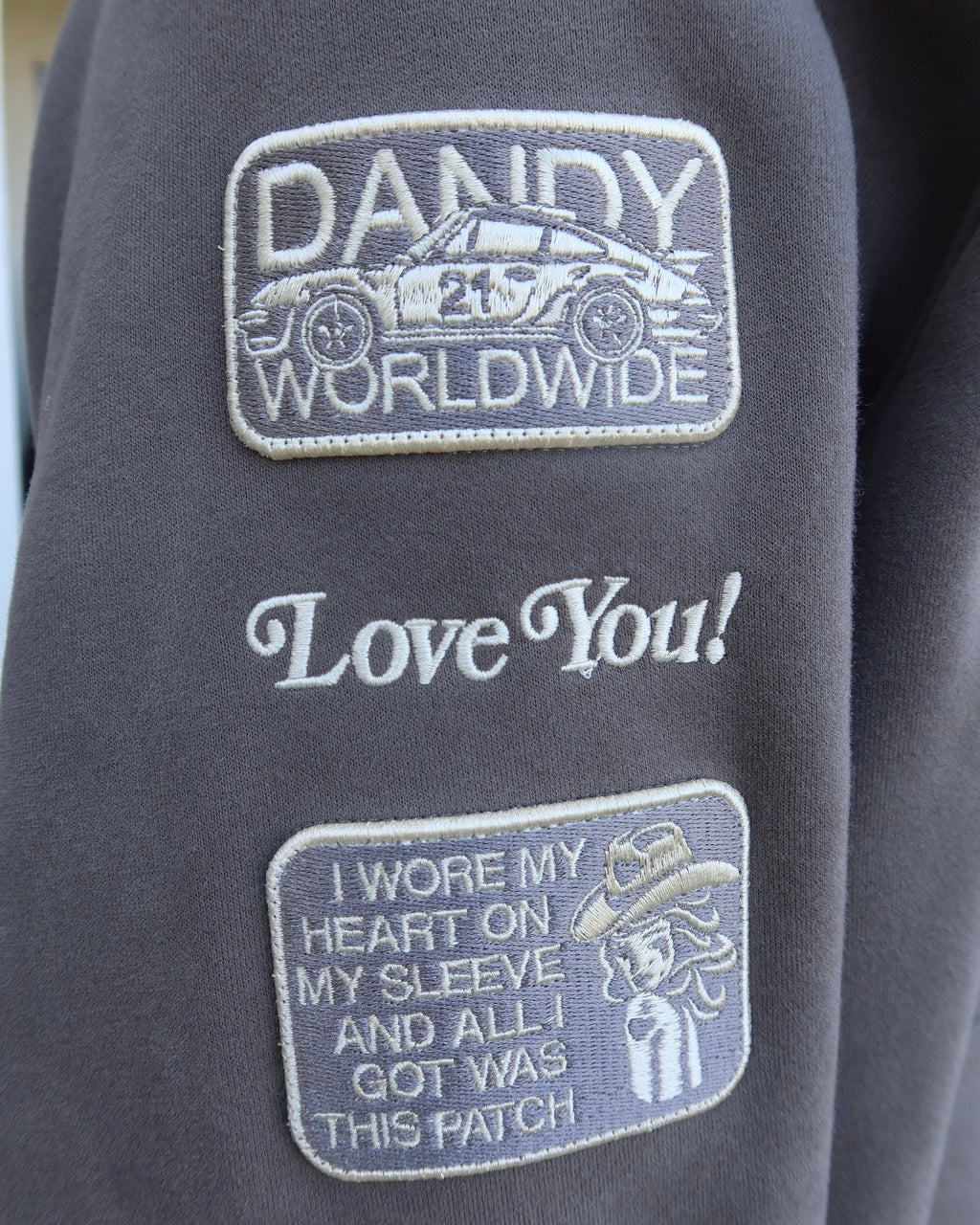 "Racing Heart" Oversized Lux Hoodie in Dark Gray