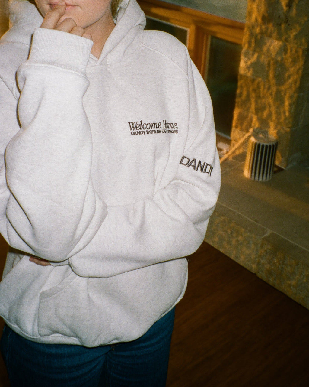 Sweat à capuche oversize « Interiors » en gris chiné