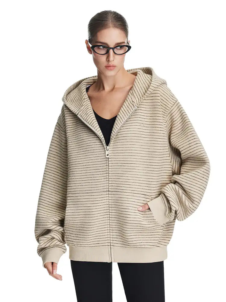Felpa con cappuccio e zip Baby Stripe