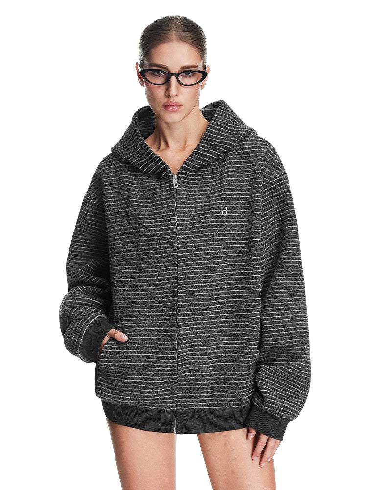 Felpa con cappuccio e zip Baby Stripe