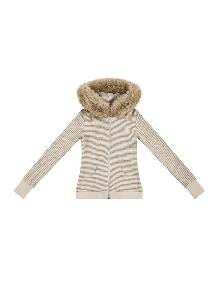 Sweat à capuche rayé coupe ajustée Chill