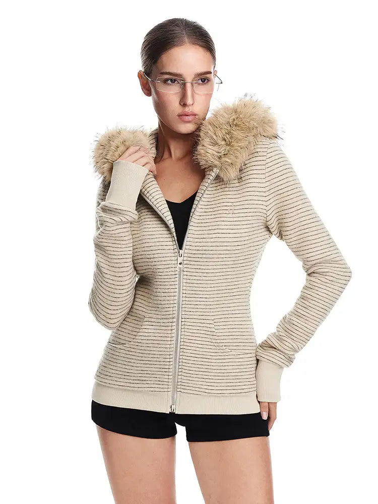 Sweat à capuche rayé coupe ajustée Chill