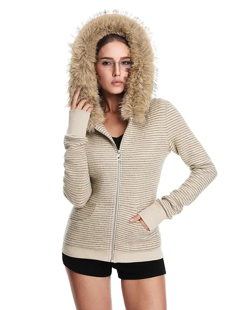 Sweat à capuche rayé coupe ajustée Chill