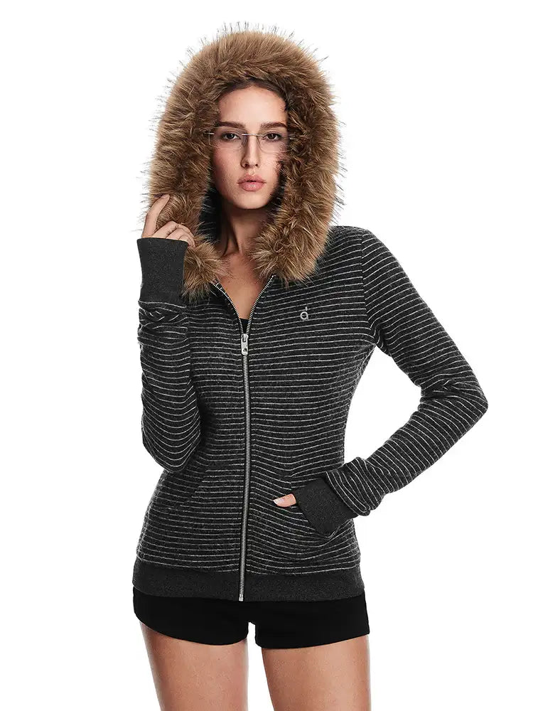 Sweat à capuche rayé coupe ajustée Chill