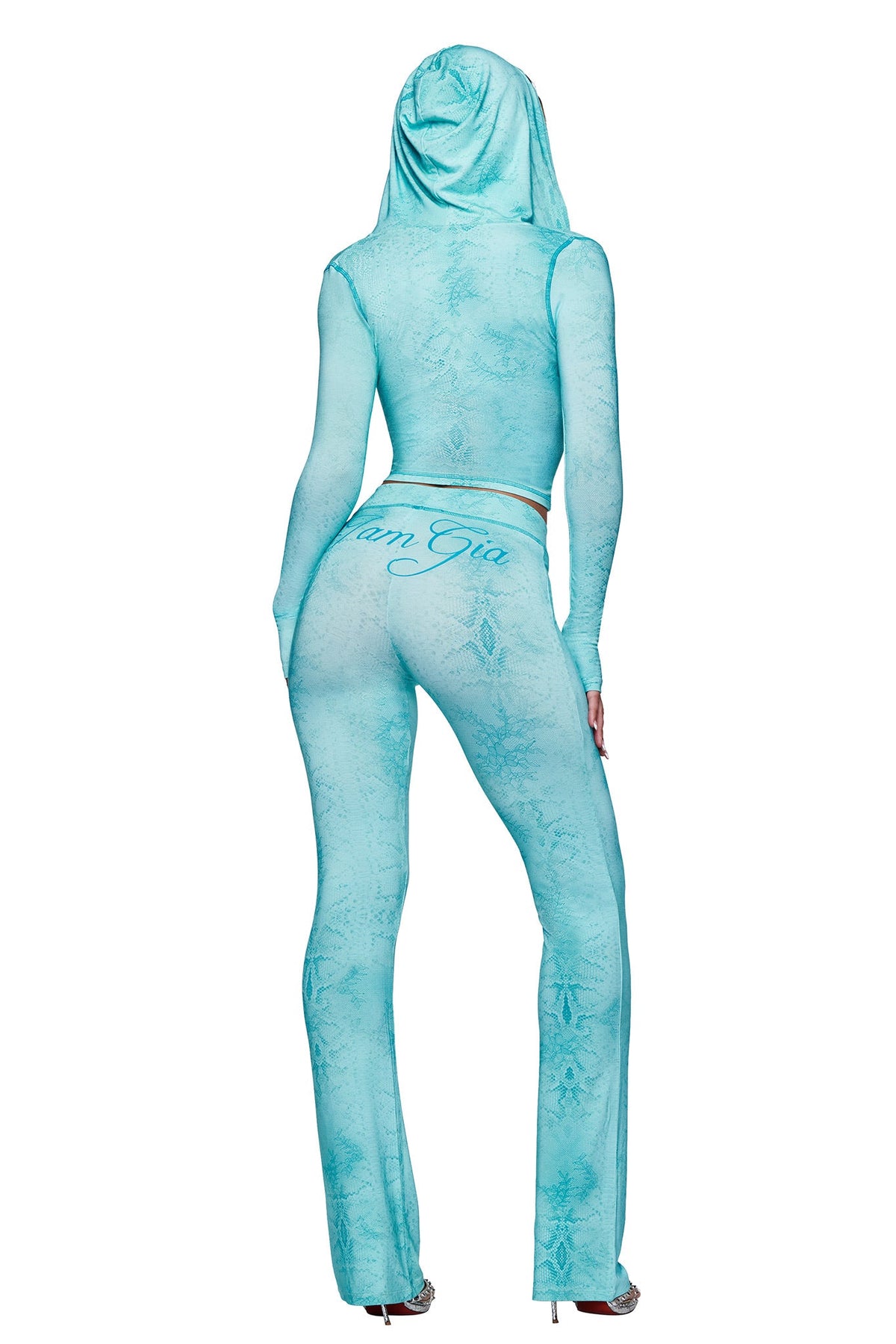 BLARE KAPUZENPULLI - TEAL SERPENTINE